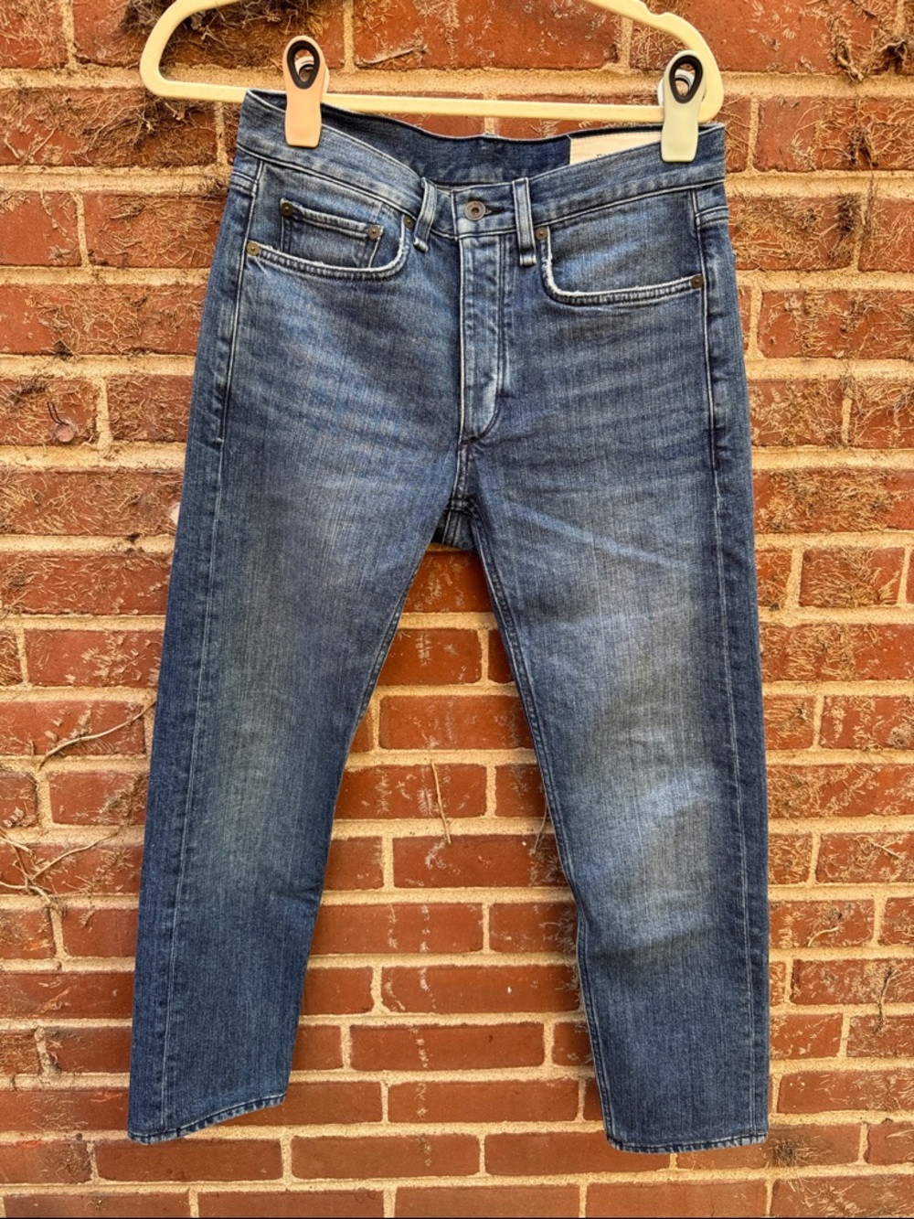 rag & bone Men's Faded Blue Slim Straight Jeans